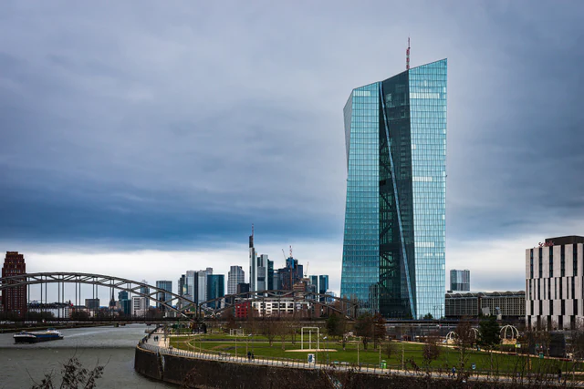 Exterior of the European Central Bank headquarters in Frankfurt, Germany, photographed in 2023.