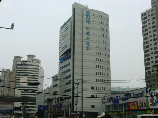 Exterior of the Korea Exchange (KRX) building, the operator of South Korea's KOSPI stock index.